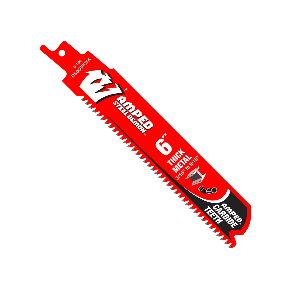 6" 8TPI AMPED™ Steel Demon™ Carbide Teeth Reciprocating Saw Blade for Thick Metal