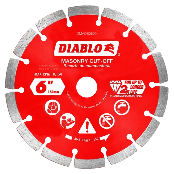 6" Diamond Segmented Masonry Cut-Off Disc