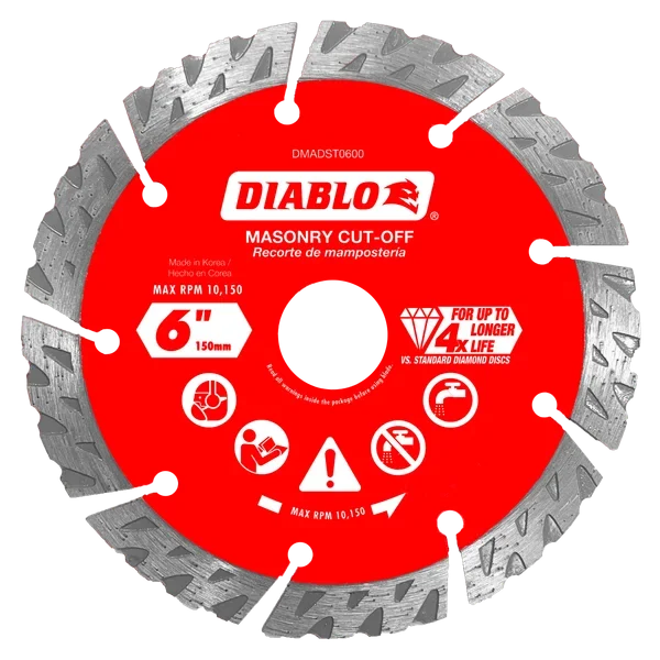 6" Diamond Segmented Turbo Masonry Cut-Off Blade