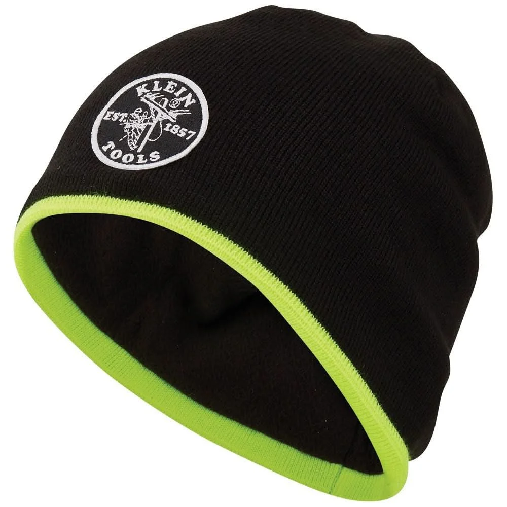 Klein Tools 60391 Knit Beanie, Black/Hi-Vis Yellow