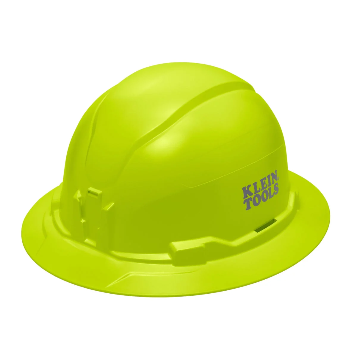 Hard Hat, Non-Vented, Full Brim Style, High Visibility Lime
