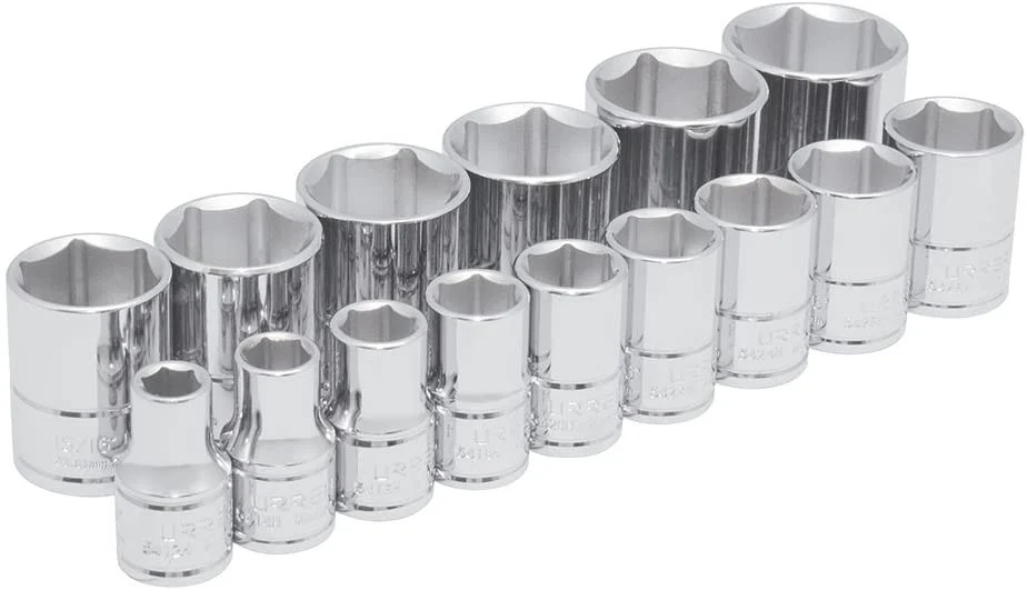 1/2" Drive 6-Point Sockets 15 Pieces Set 54110