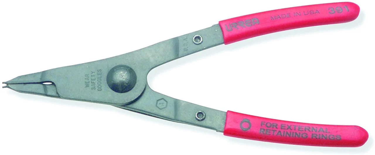 5-9/32 Inch Rubber Grip Heavy-duty Fixed Retaining Ring Pliers 391