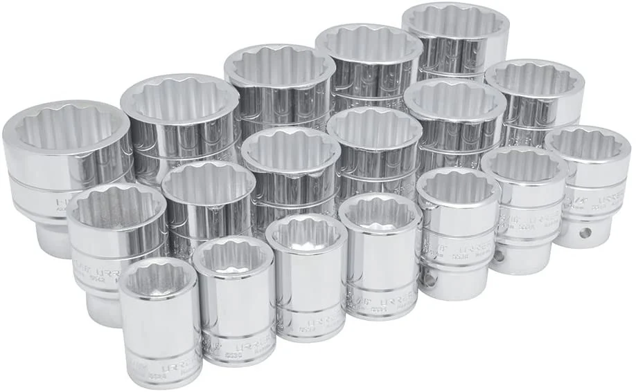 3/4" Drive 12-Point Sockets 18 Pieces Set 55109