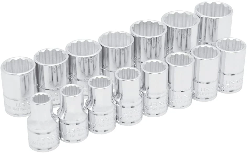 1/2" Drive 12-Point Sockets 15 Pieces Set 54206
