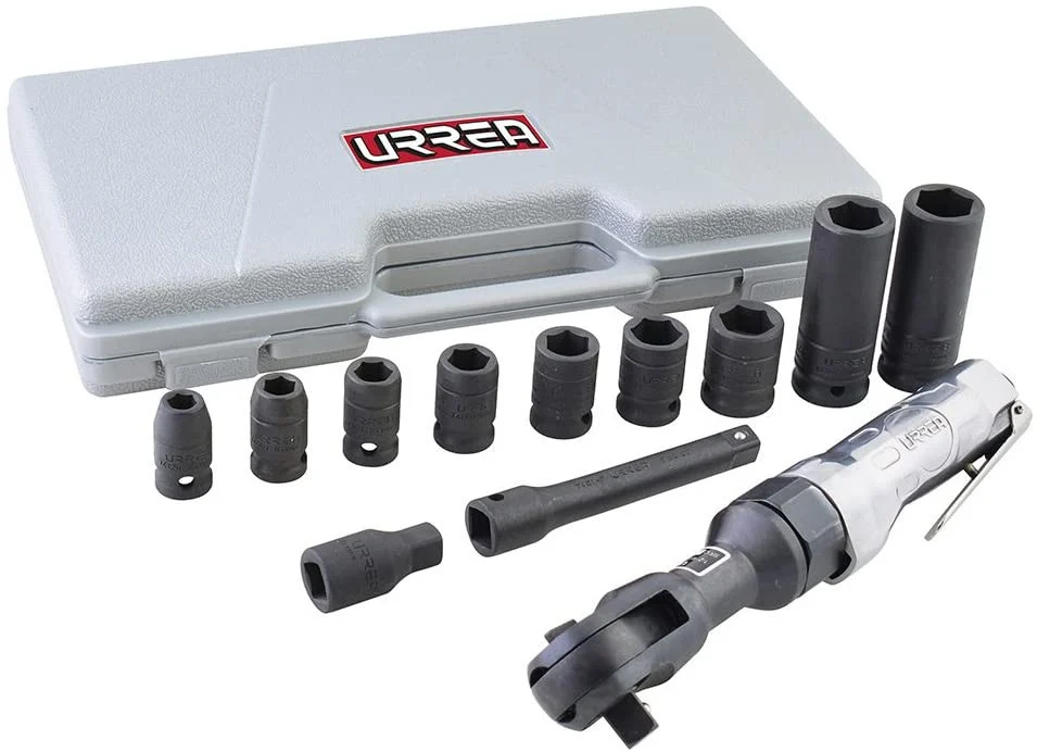 Flexible Head Air Ratchet Set With Sockets In Metrics