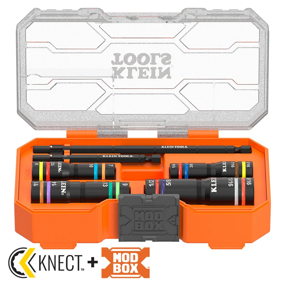 KNECT Quad-16 Heavy-Duty Impact Flip Sockets, SAE and Metric, 6-Piece