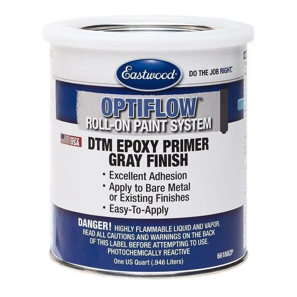 Eastwood 66188ZP OptiFlow Automotive Roll-On Epoxy Primer Quart Gray