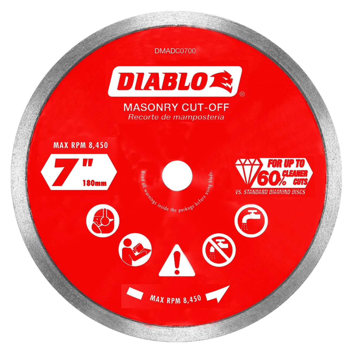 7" Diamond Continuous Rim Masonry Cut-Off Disc