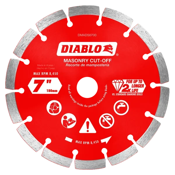 7" Diamond Segmented Masonry Cut-Off Blade