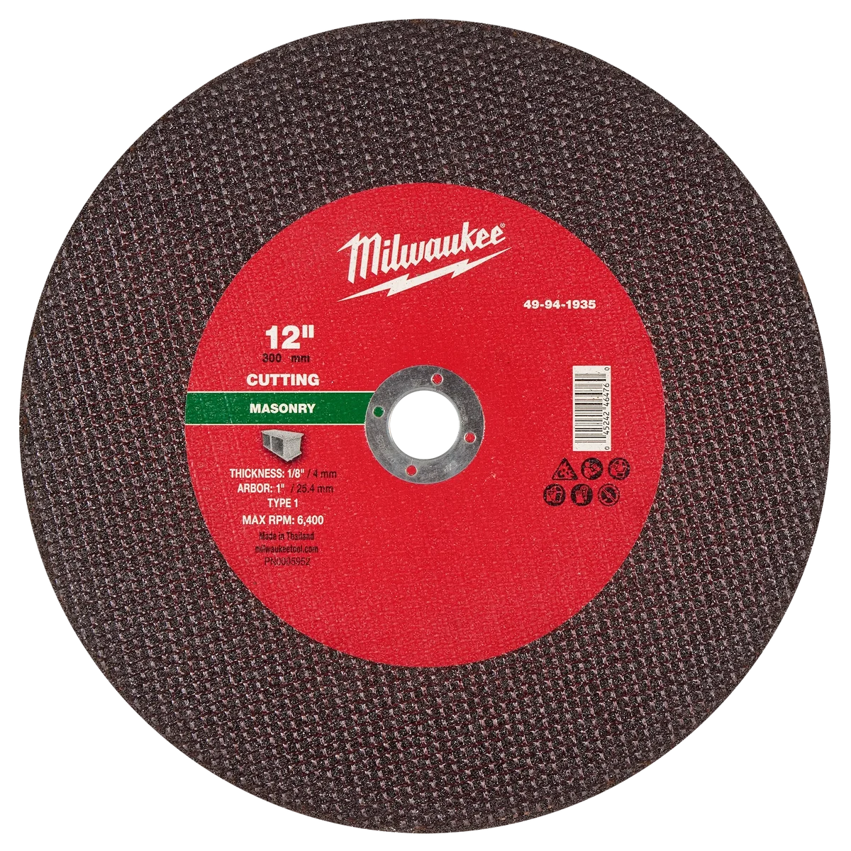 12" x 1/8" x 1" Masonry Cut Off Wheel -Type 1