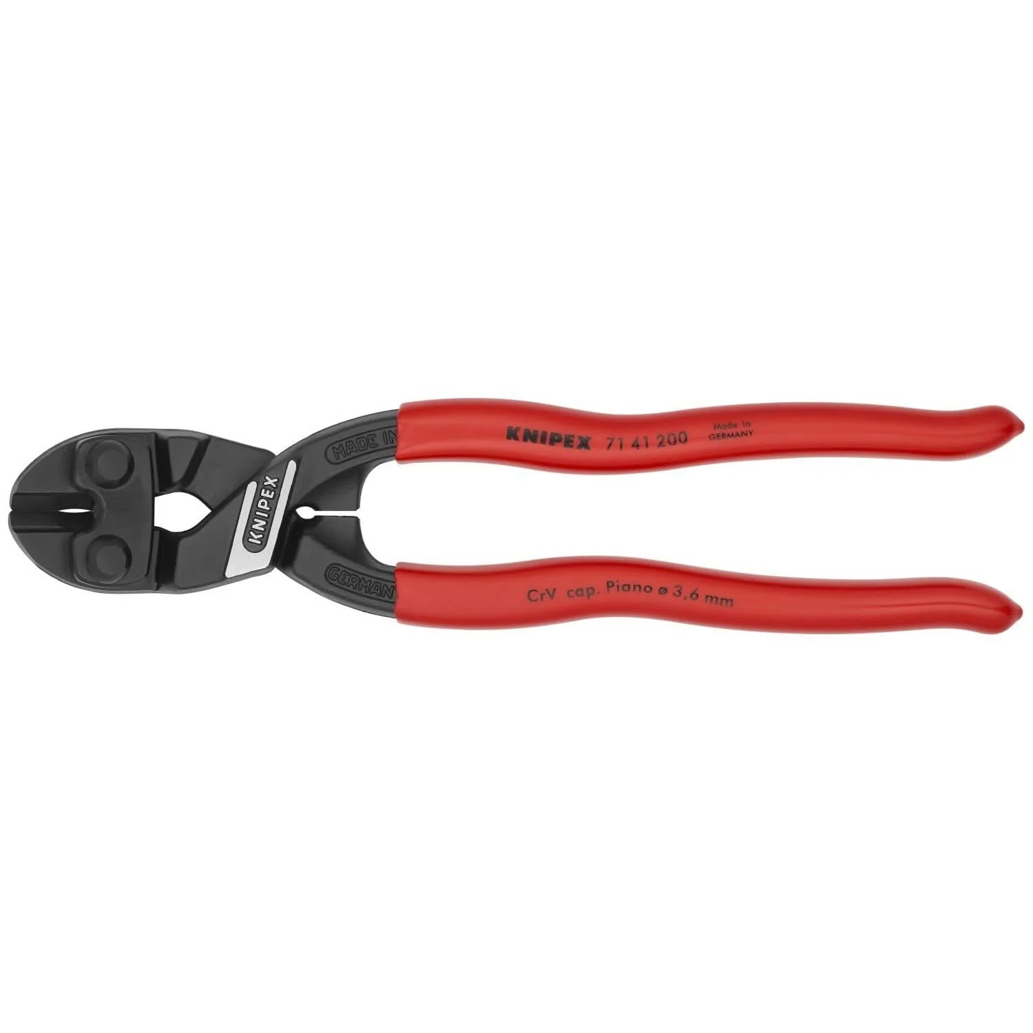 Knipex 71 41 200 CoBolt High Leverage 20° Angled Compact Bolt Cutters-Notched Blade