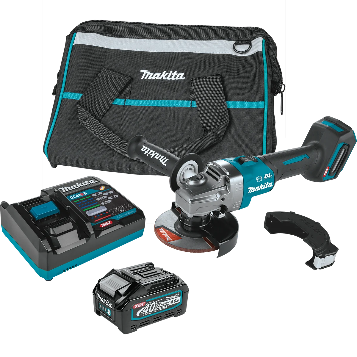 40V max XGT® Brushless Cordless 4‑1/2” / 5" Angle Grinder Kit, with Electric Brake (4.0Ah)