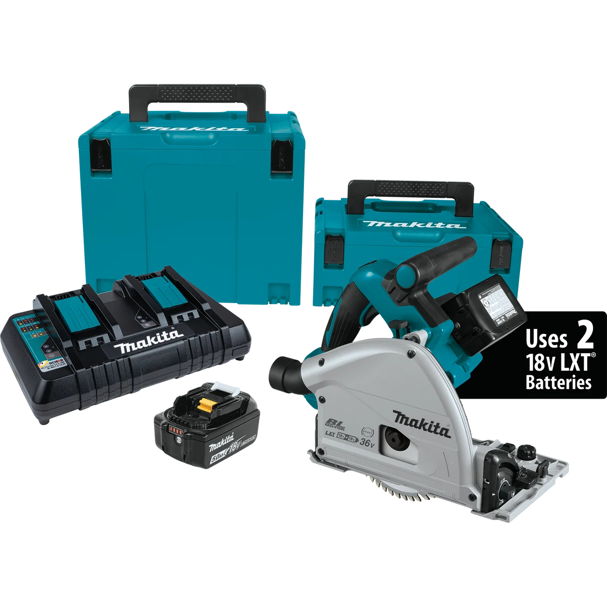 36V (18V X2) LXT® Brushless 6‑1/2" Plunge Circular Saw Kit (5.0Ah)