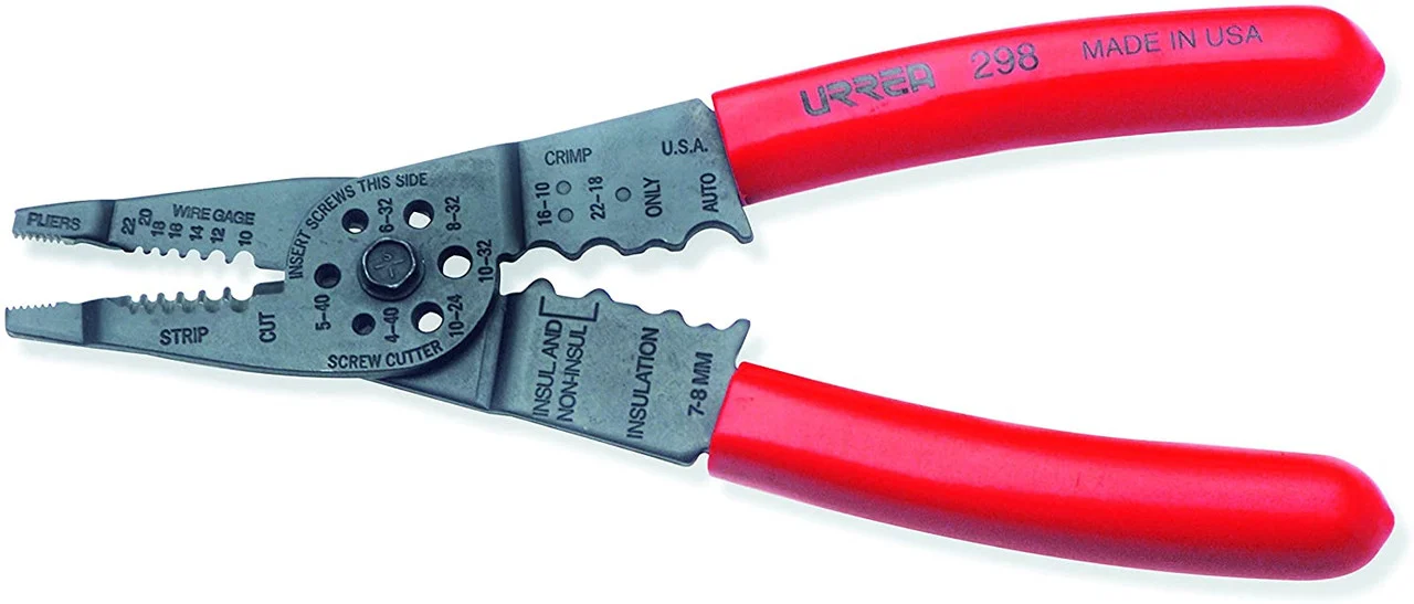 8-1/4 Inch With Crimper And Screw Cutter Wire Stripping Pliers 298