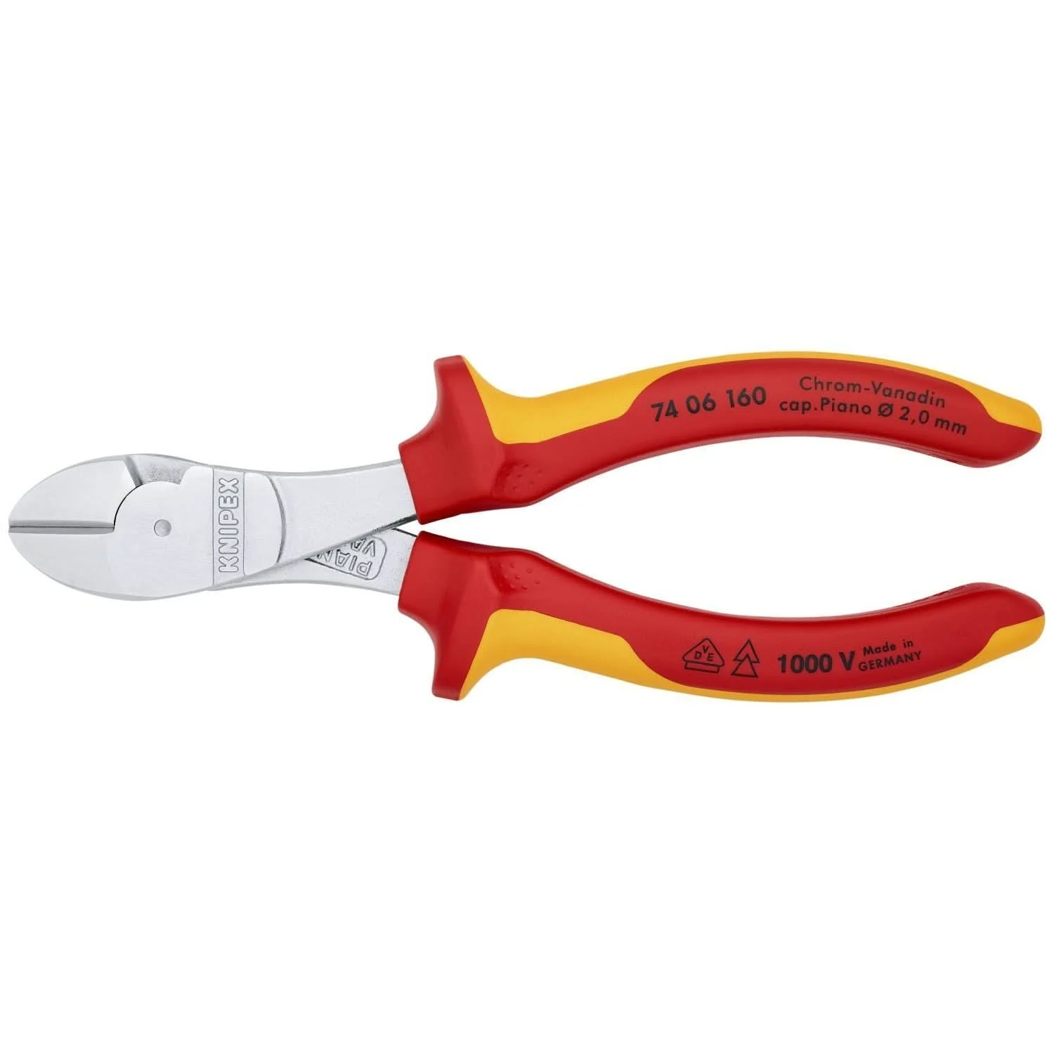 Knipex 74 06 160 High Leverage Diagonal Cutters-1000V Insulated