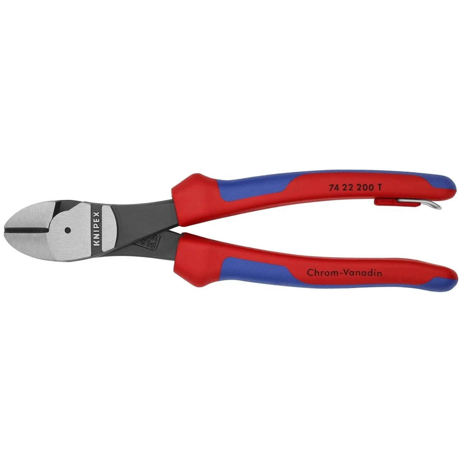 Knipex 74 22 200 T BKA High Leverage 12° Angled Diagonal Cutters-Tethered Attachment