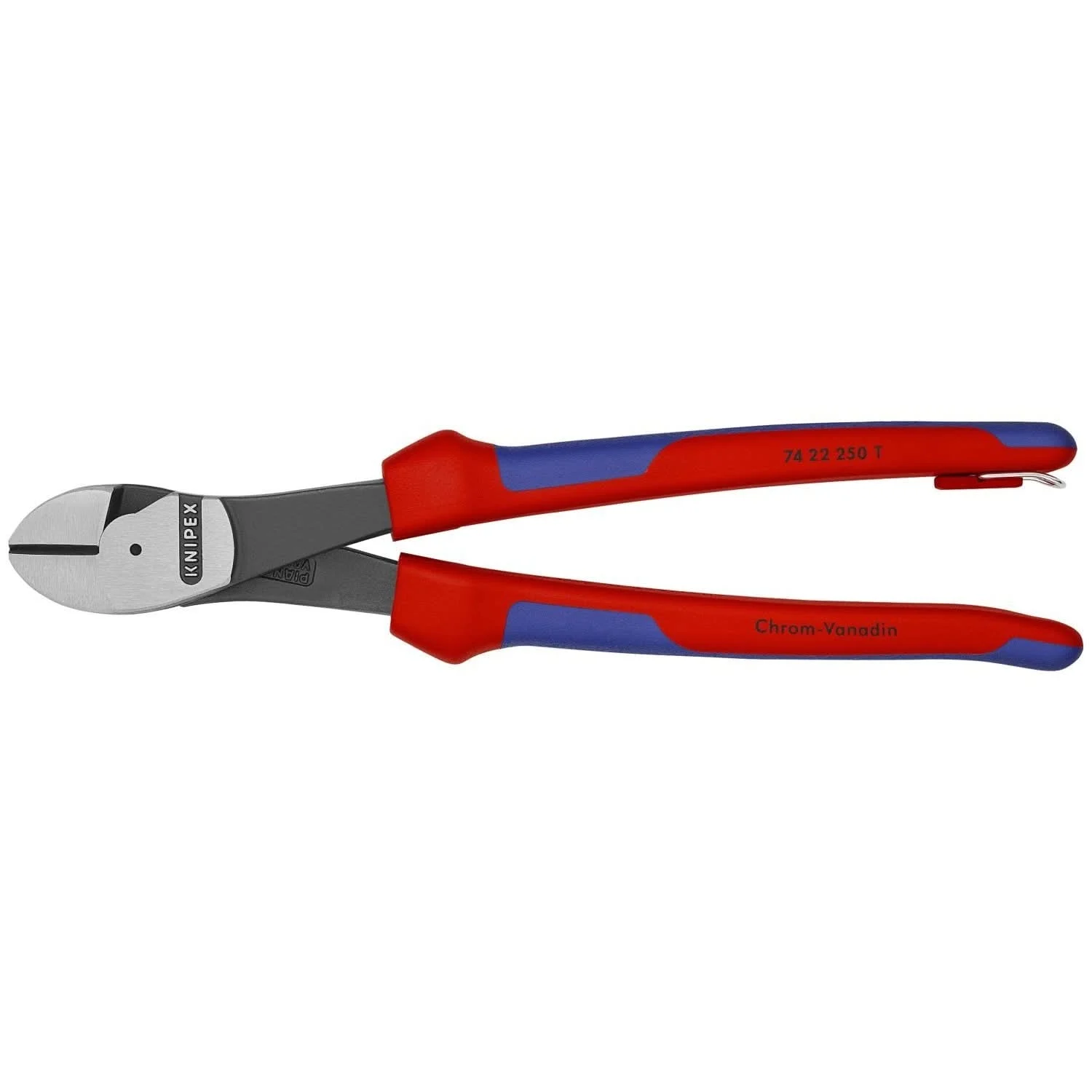 Knipex 74 22 250 T BKA High Leverage 12° Angled Diagonal Cutters-Tethered Attachment