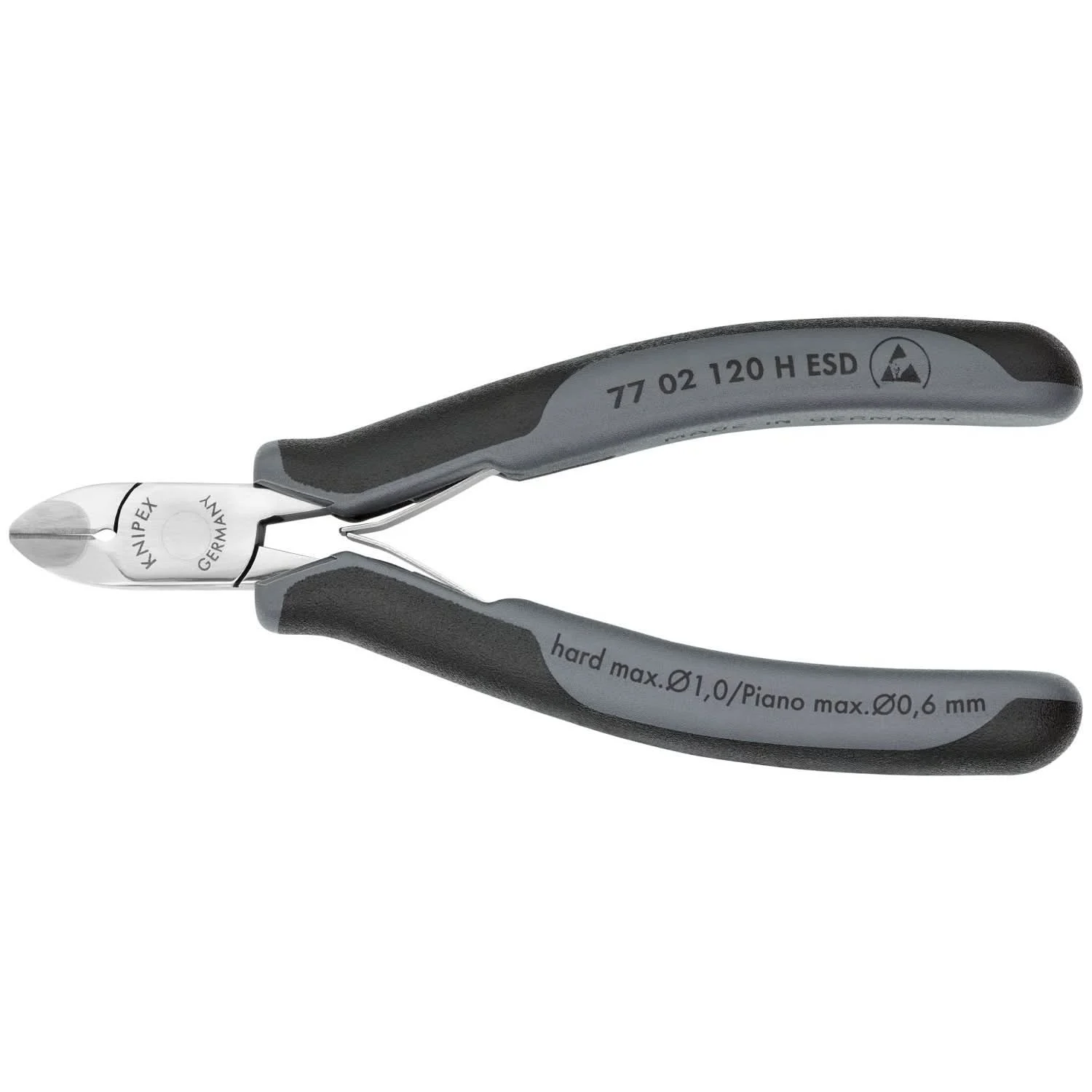 Knipex 77 02 120 H ESD Electronics Diagonal Cutters-Carbide Metal Cutting Edges-ESD Handles
