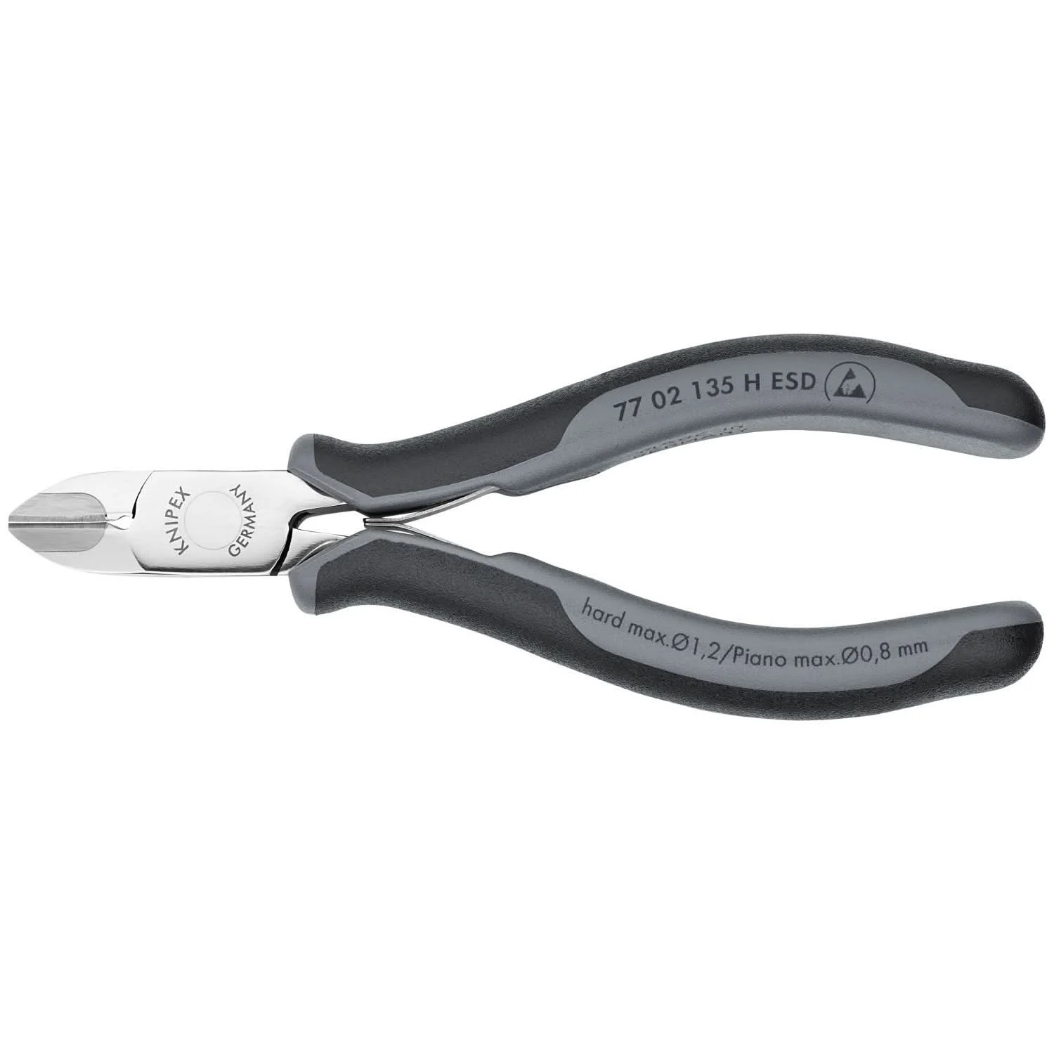 Knipex 77 02 135 H ESD Electronics Diagonal Cutters-Carbide Metal Cutting Edges-ESD Handles