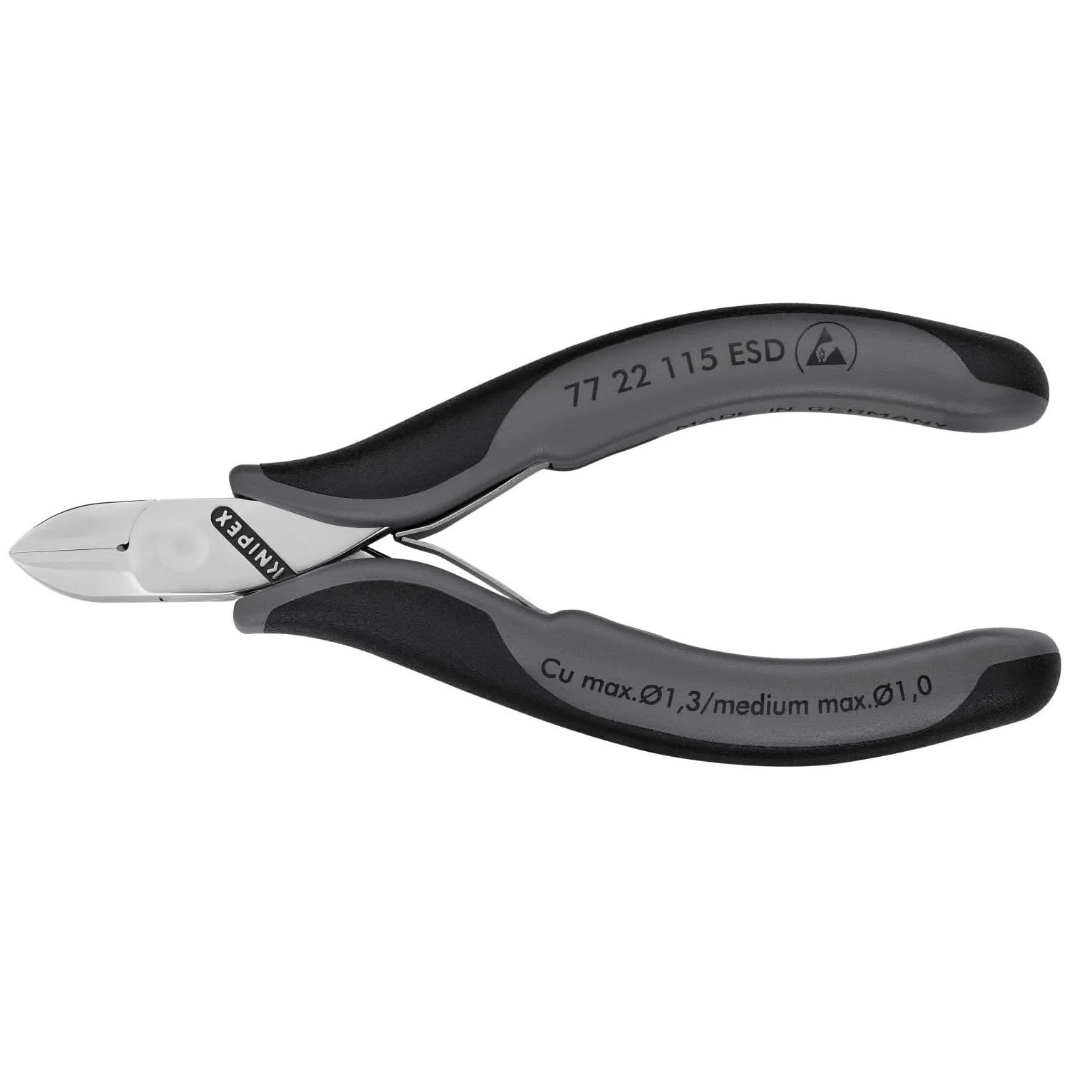 Knipex 77 22 115 ESD Electronics Diagonal Cutters-ESD Handles
