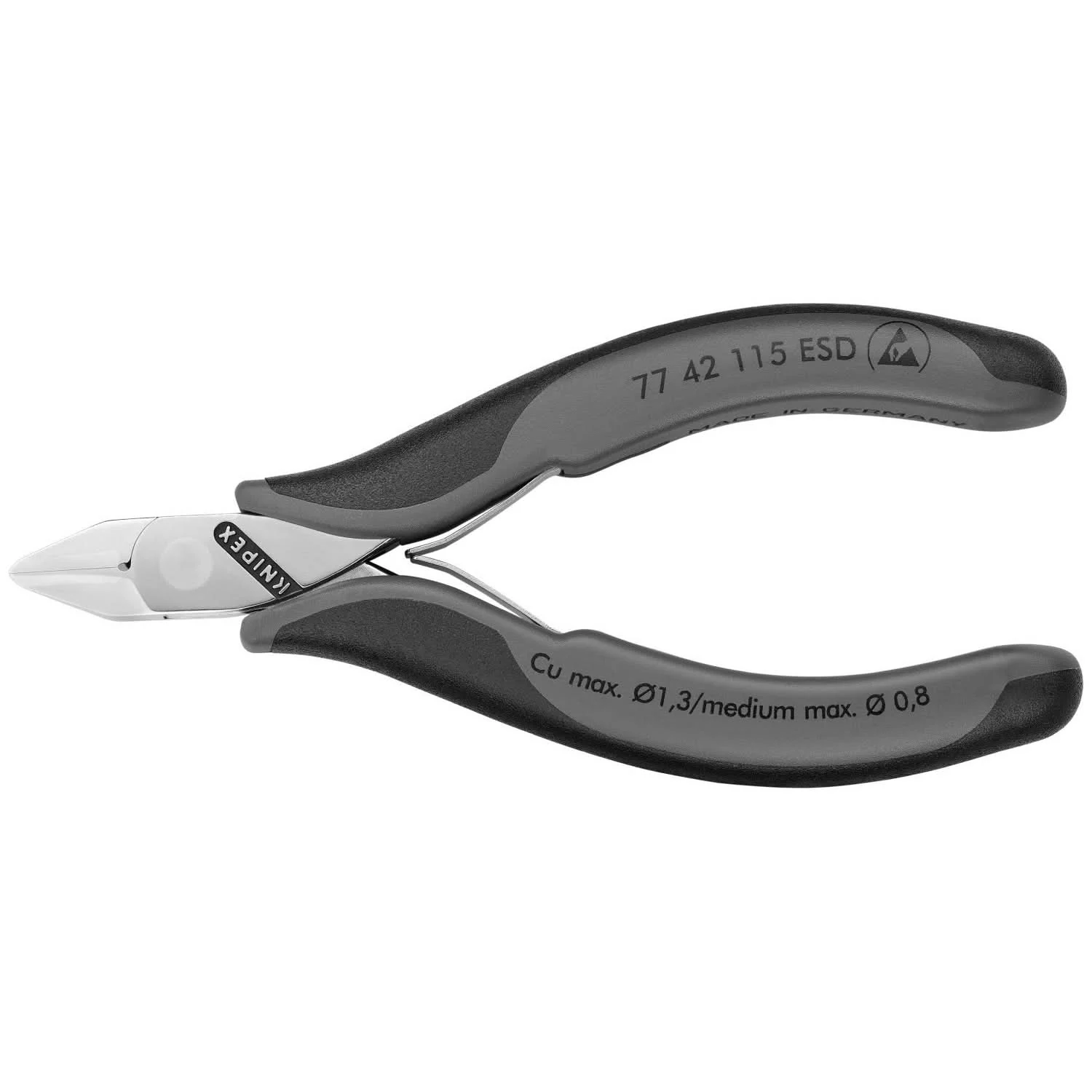 Knipex 77 42 115 ESD Electronics Diagonal Cutters-ESD Handles