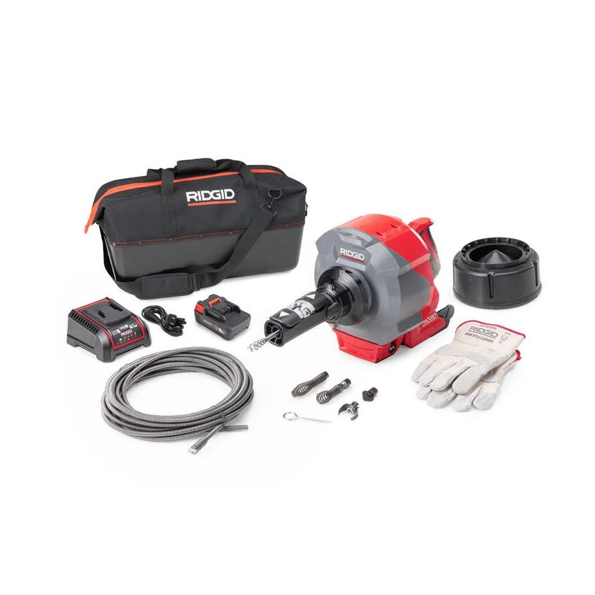 K-46 Cordless SinkSnake™ Deluxe Kit with 5/16" x 25' Cable, 3/8" x 35' Cable, T-250 Tool Set, Carrying Case, 18V 2.5Ah Battery & Charger