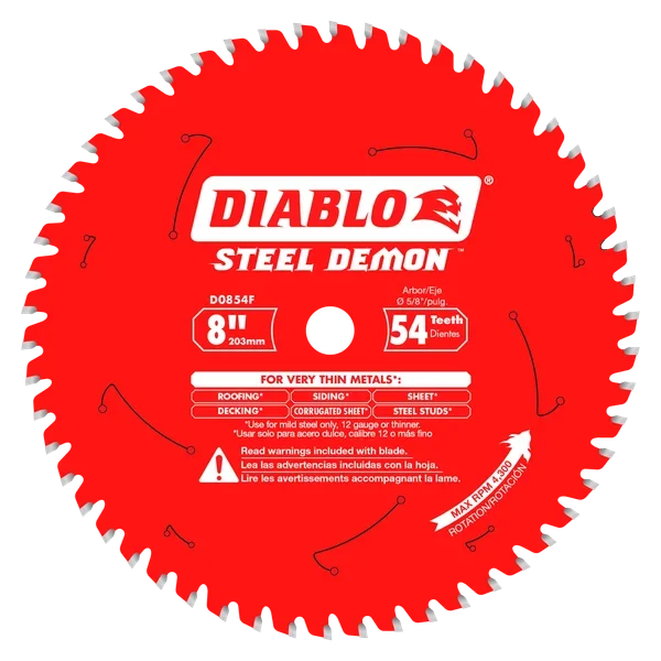 8" x 54-Teeth Steel Demon™ Saw Blade for Thin Metal