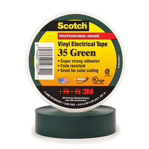 Scotch® Vinyl Color Coding Electrical Tape 35, 3/4 in x 66 ft, Green