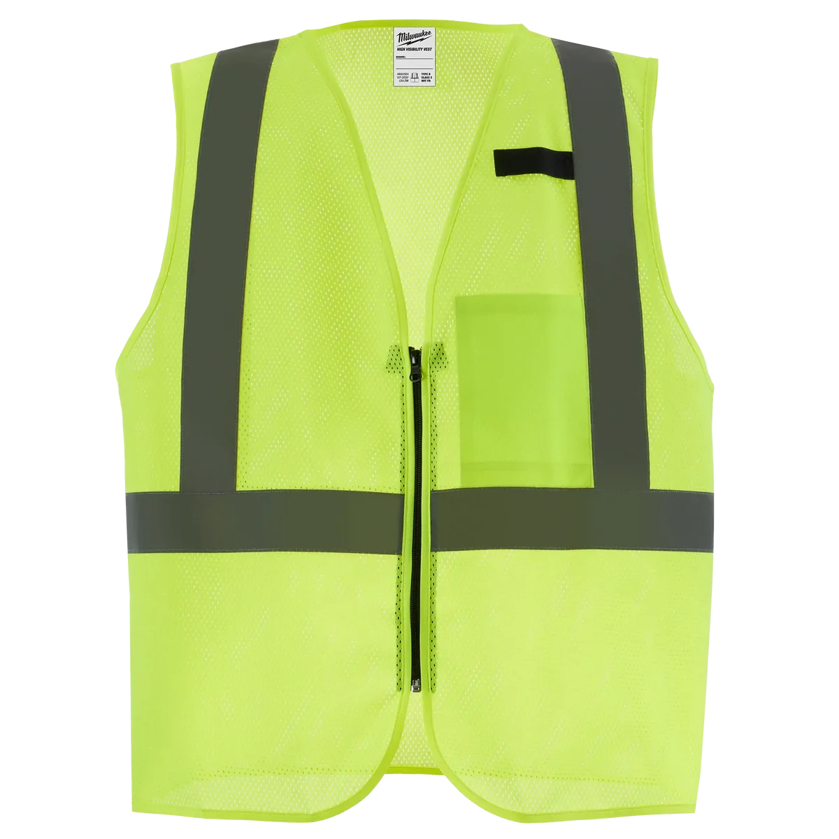 Class 2 High Visibility Yellow Mesh One Pocket Safety Vest - L/XL