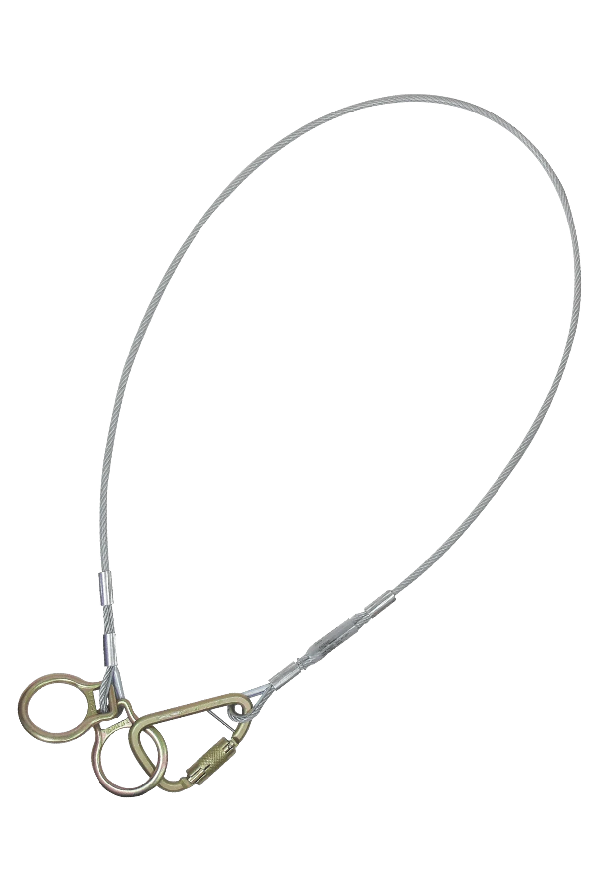 FALLTECH Cable Carabiner Sling Anchor w/ Vinyl Coated Galvanized Steel Cable