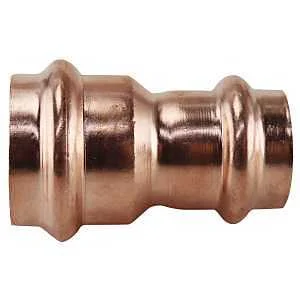 1 in. x 3/4 in. Copper Press x Press Reducing Coupling with Dimple Stop