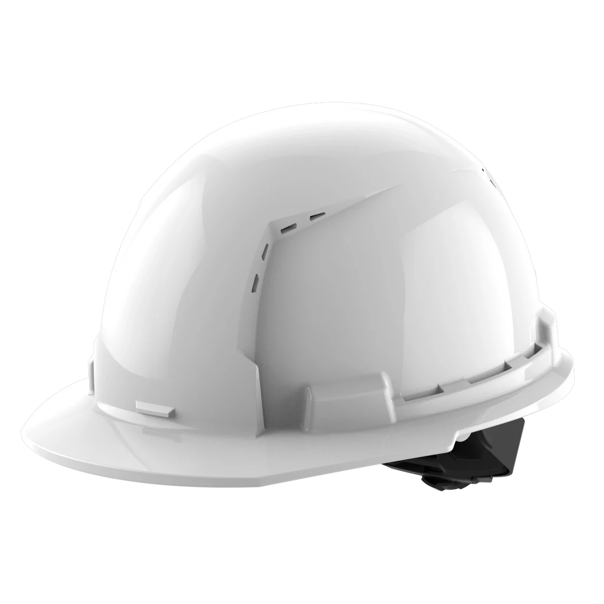 BOLT™ White Front Brim Vented Hard Hat w/4pt Ratcheting Suspension (USA) - Type 1, Class C