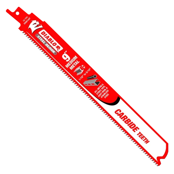 9" 10 TPI Steel Demon™ Carbide Teeth Reciprocating Saw Blades for Medium Metal (10-Pack)