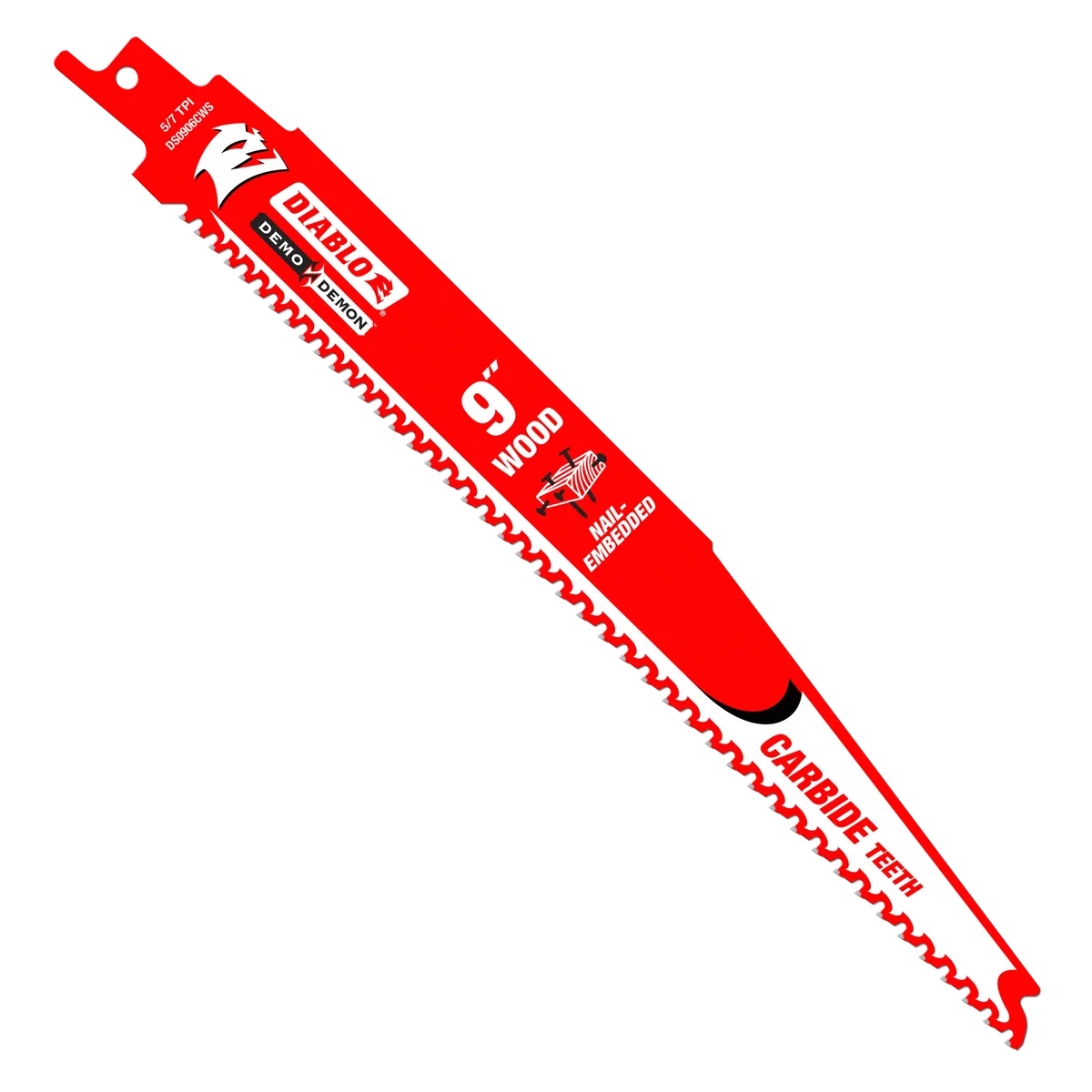 9" 5/7 TPI Demo Demon™ Carbide Teeth Reciprocating Saw Blades for Nail-Embedded Wood (10-Pack)