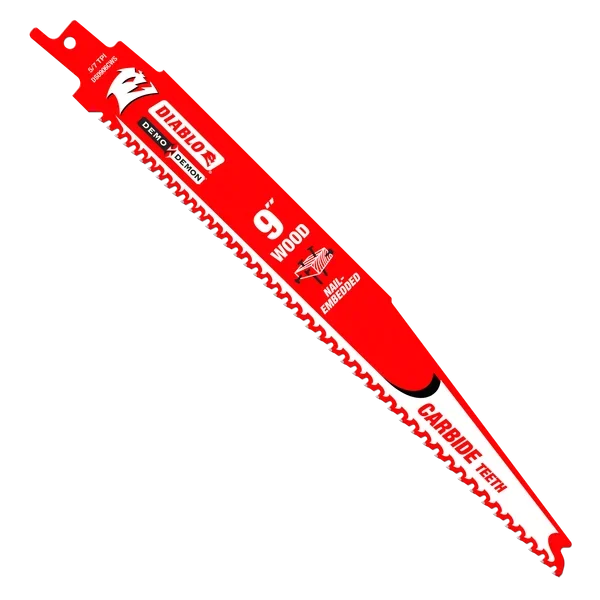 9" 5/7 TPI Demo Demon™ Carbide Teeth Reciprocating Saw Blades for Nail-Embedded Wood (3 Pack)
