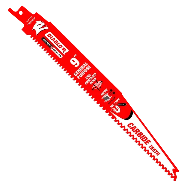 9" 6/9TPI Demo Demon™ Carbide Tipped Reciprocating Saw Blade for General Purpose Cuts (10-Pack)