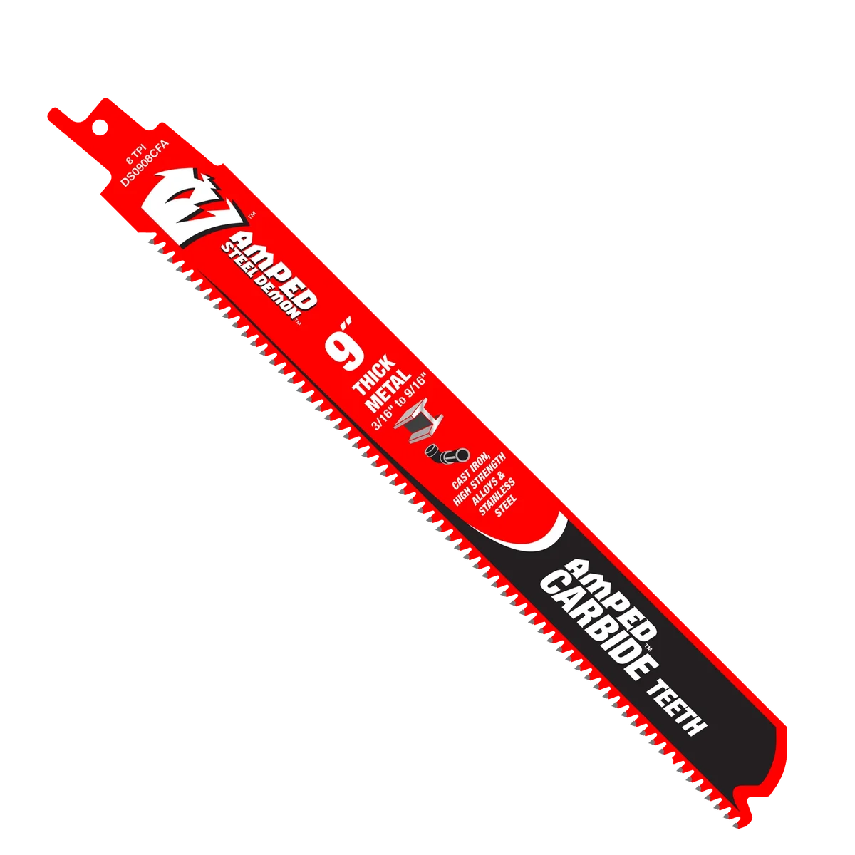 9" 8TPI AMPED™ Steel Demon™ Carbide Teeth Reciprocating Saw Blade for Thick Metal (10 Pack)
