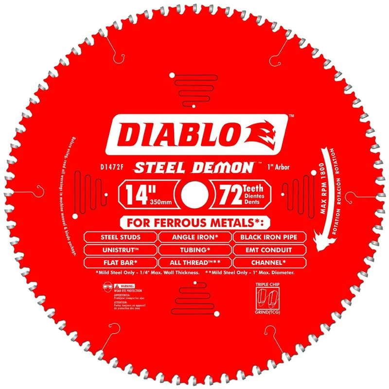Freud 14-Inch 72 Tooth TCG Ferrous Metal Cut Saw Blade 1in arbor