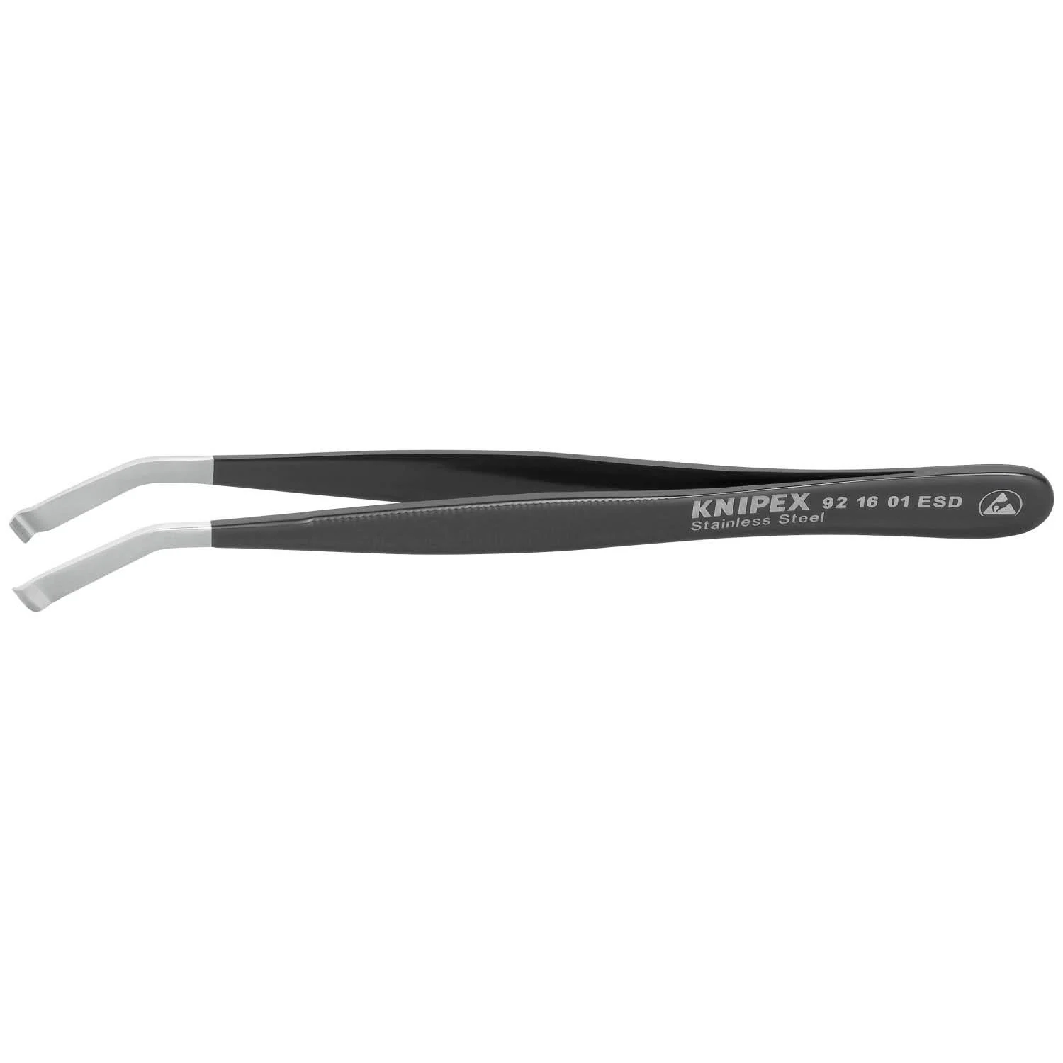 Knipex 92 16 01 ESD Stainless Steel Positioning Tweezers-35°Angled-ESD