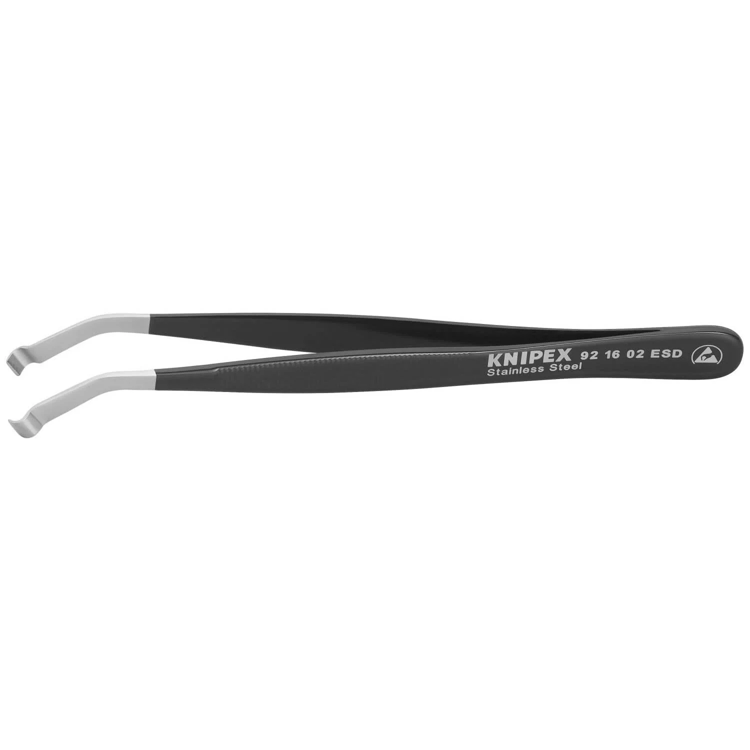 Knipex 92 16 02 ESD Stainless Steel Positioning Tweezers-35°Angled-ESD