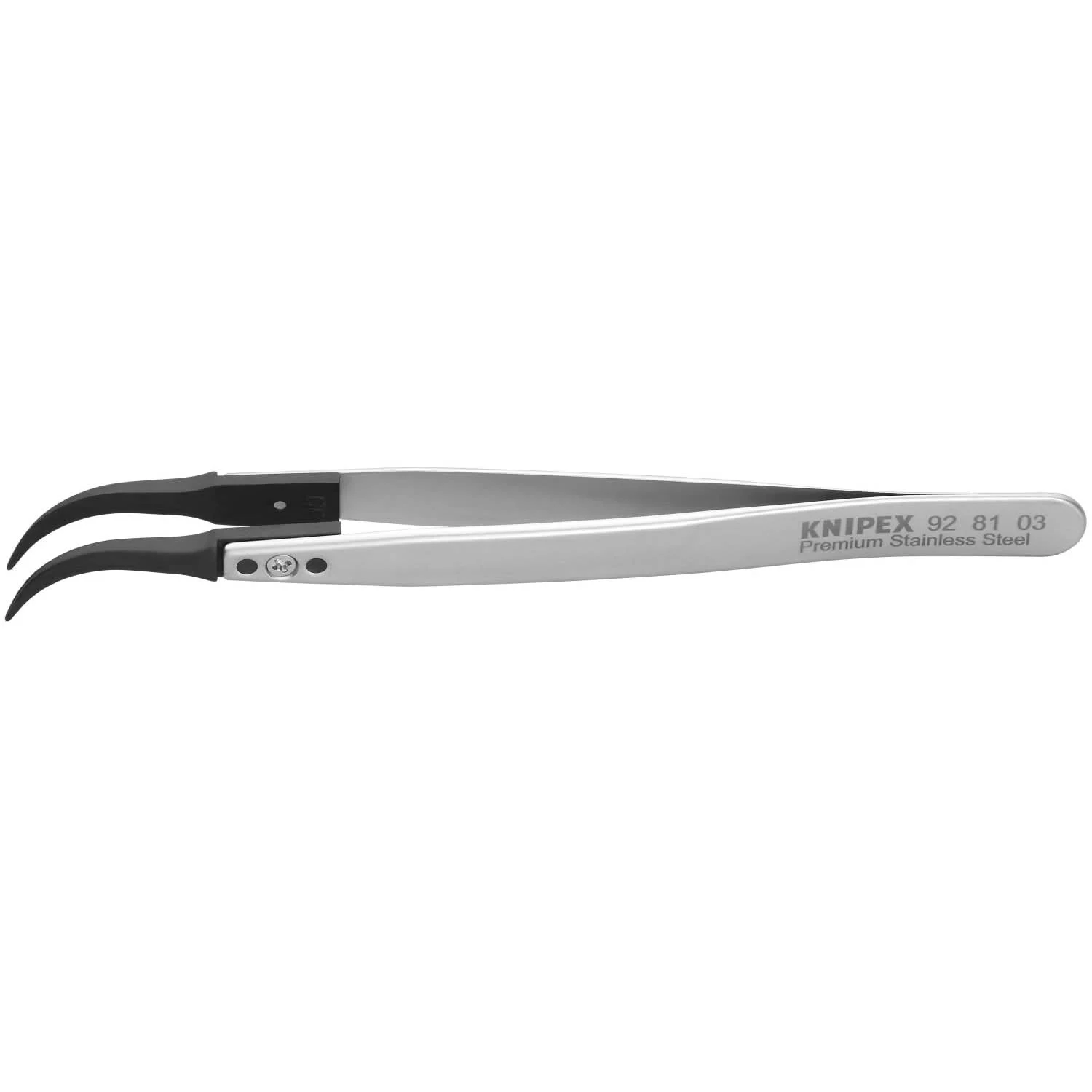 Knipex 92 81 03 Premium Stainless Steel Gripping Tweezers-60°Angled-Pointed Tips