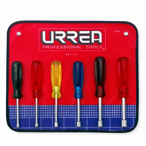 Plastic handle nut driver set w/ vinyl case in hex 6 pc