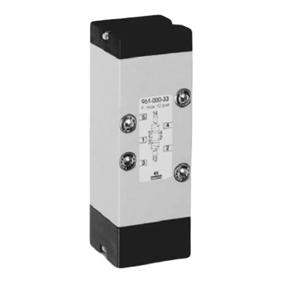 Camozzi 963-000-33 Series 9 Valve, 5/3-Way, Size 3