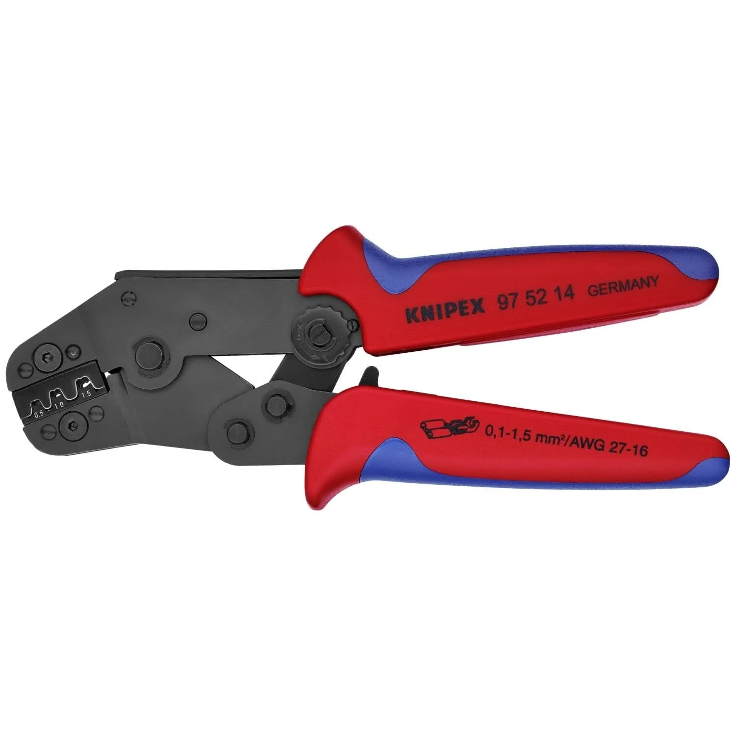 Knipex 97 52 14 Crimping Pliers For Non-Insulated Open Plug-Type Connectors (Plug Width 2.8 and 4.8 mm)