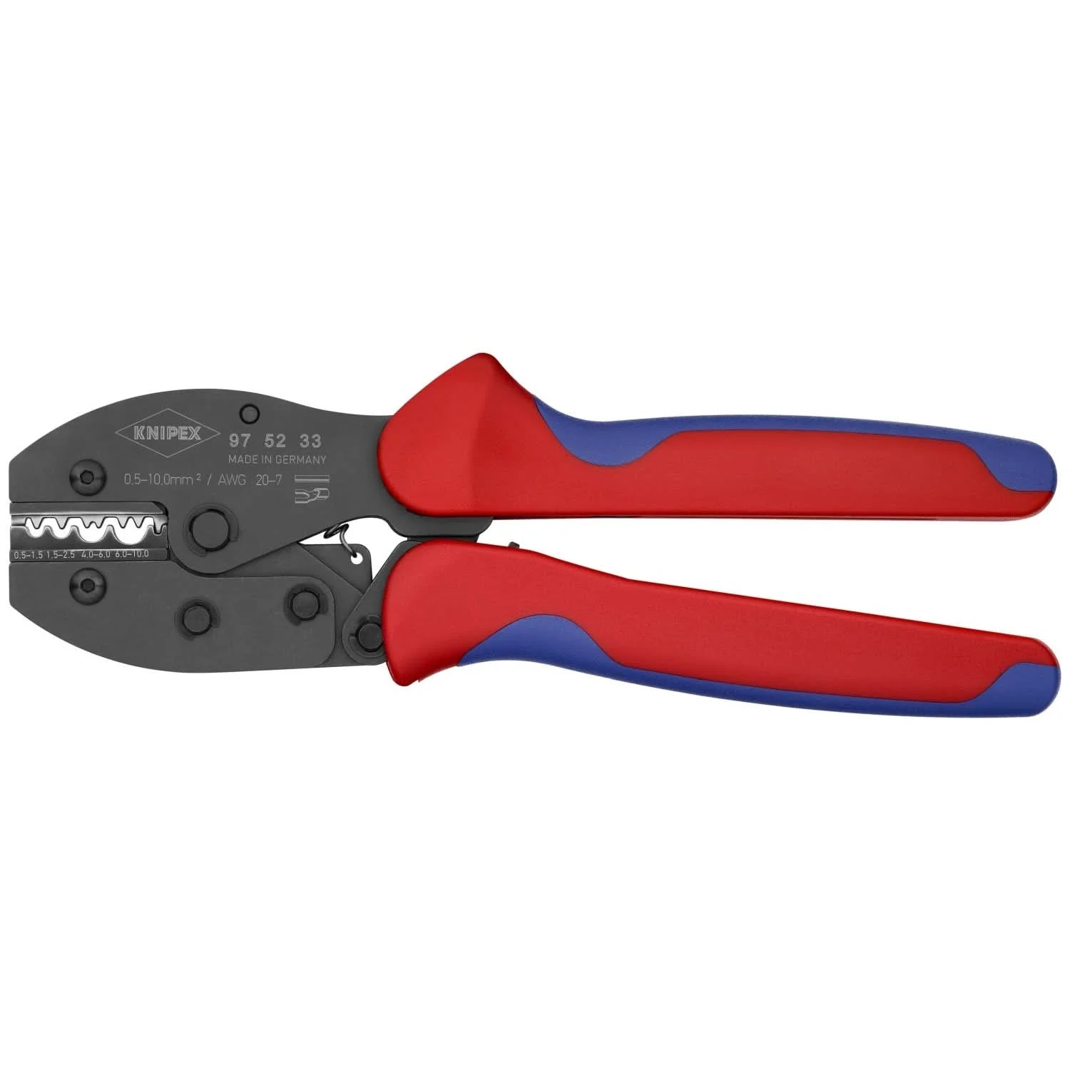 Knipex 97 52 33 Crimping Pliers For Non-insulated Crimp Terminals, Tube and Compression Cable Lugs