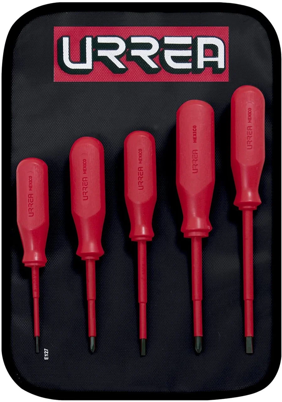 1000-Volt Screwdriver Set 3, 4, 5 in. Standard #1, 2 Phillips, 5 PC