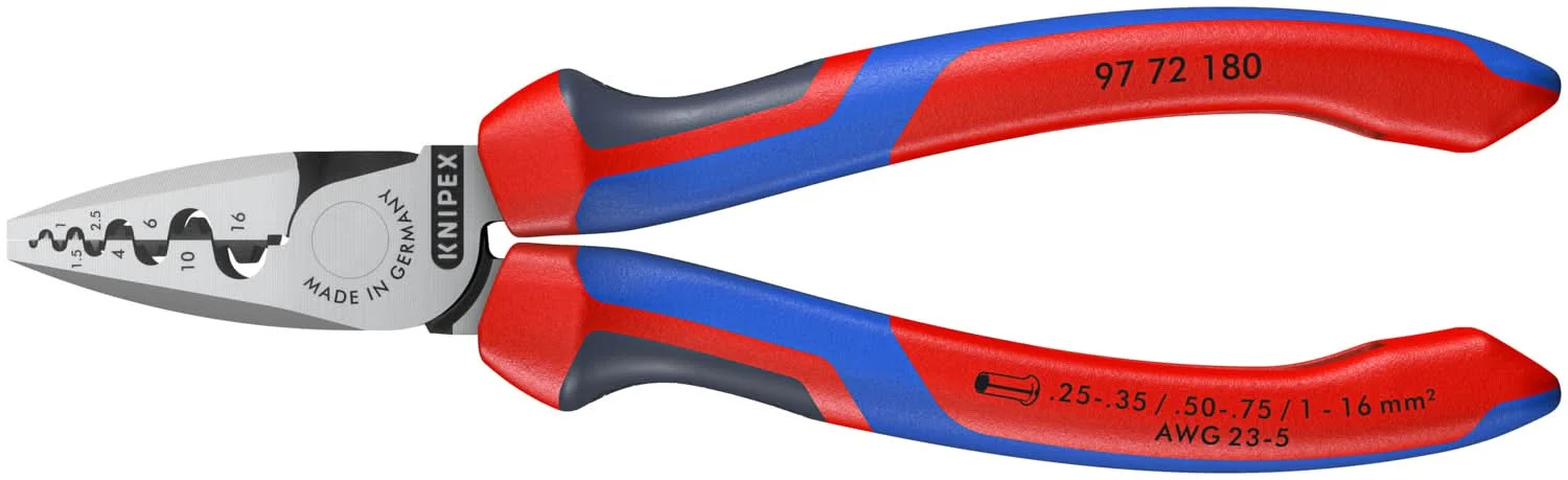 Knipex 97 72 180 Crimping Pliers for Wire Ferrules