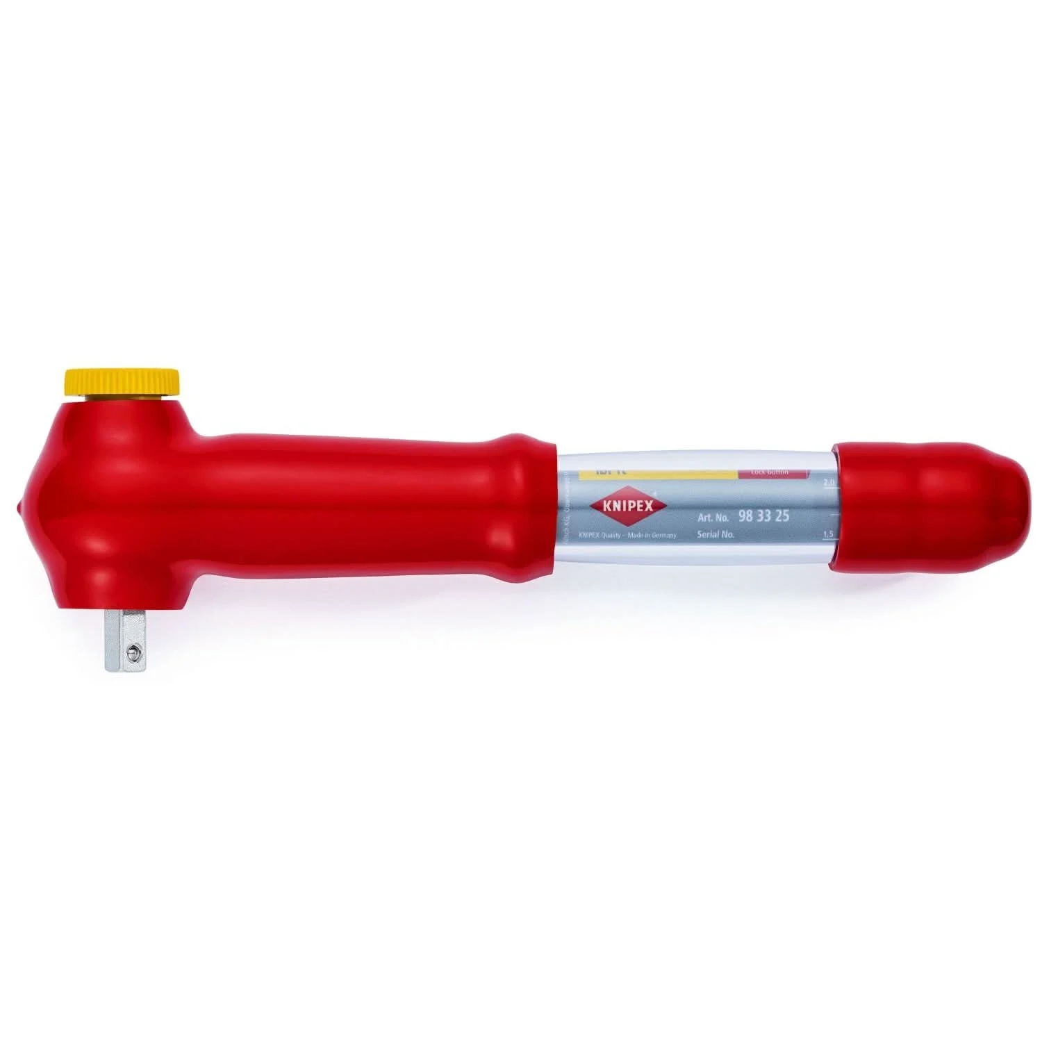 Knipex 98 33 25 Reversible Torque Wrench, 3/8" Drive-1000V Insulated