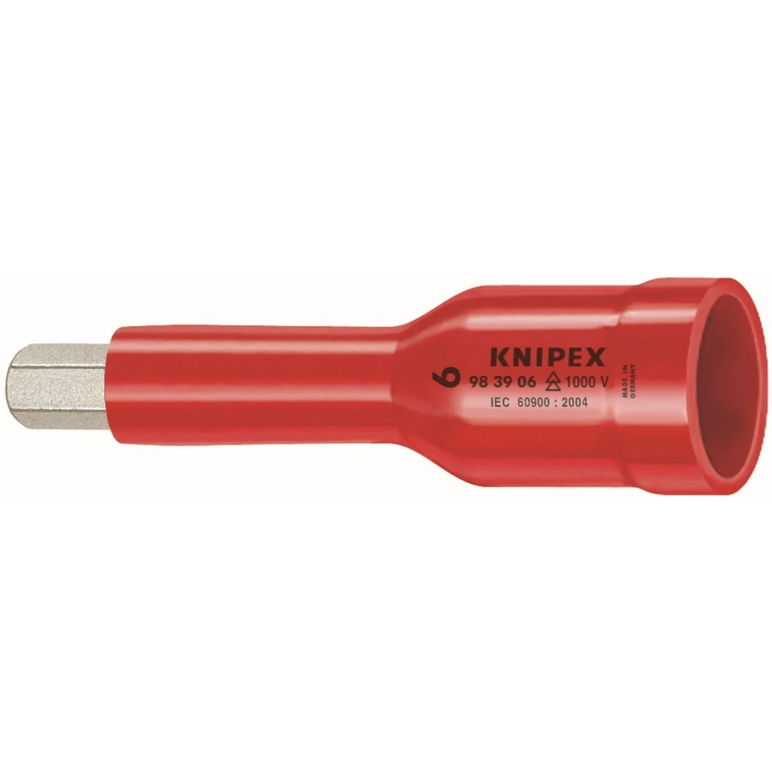 Knipex 98 39 06 Hex Socket, 3/8" Drive-1000V Insulated, 6 mm